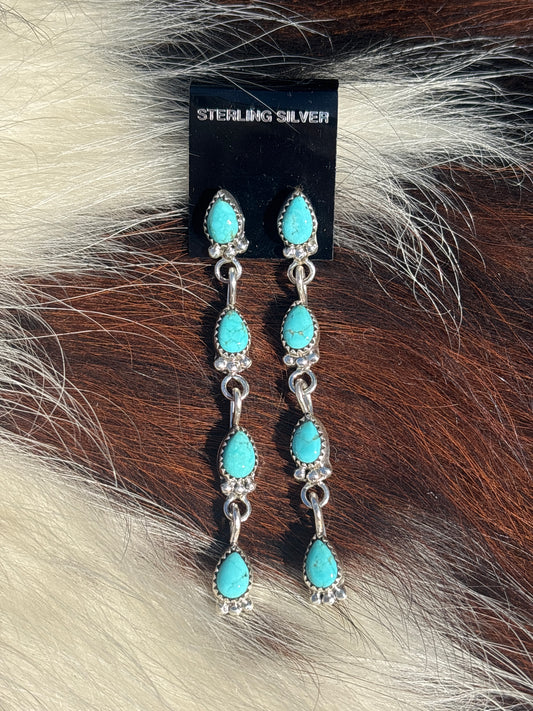 Native Made, Turquoise & Sterling Silver Earrings