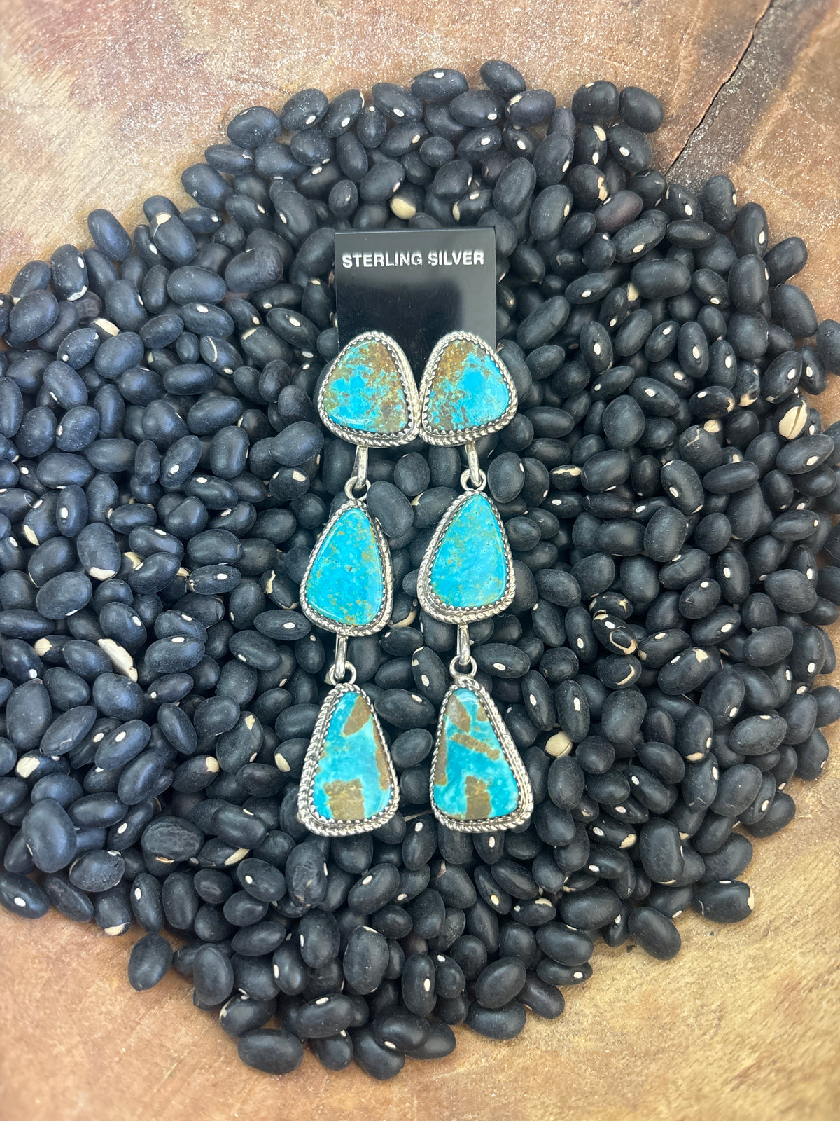 Native Made, Turquoise & Sterling Silver Earrings