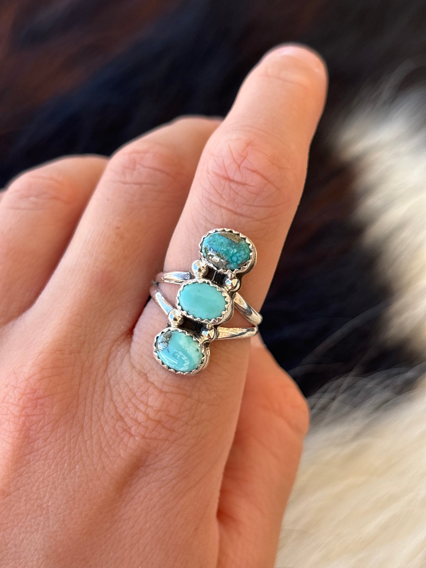 Native American, Hand-Made, Turquoise & Sterling Silver Ring