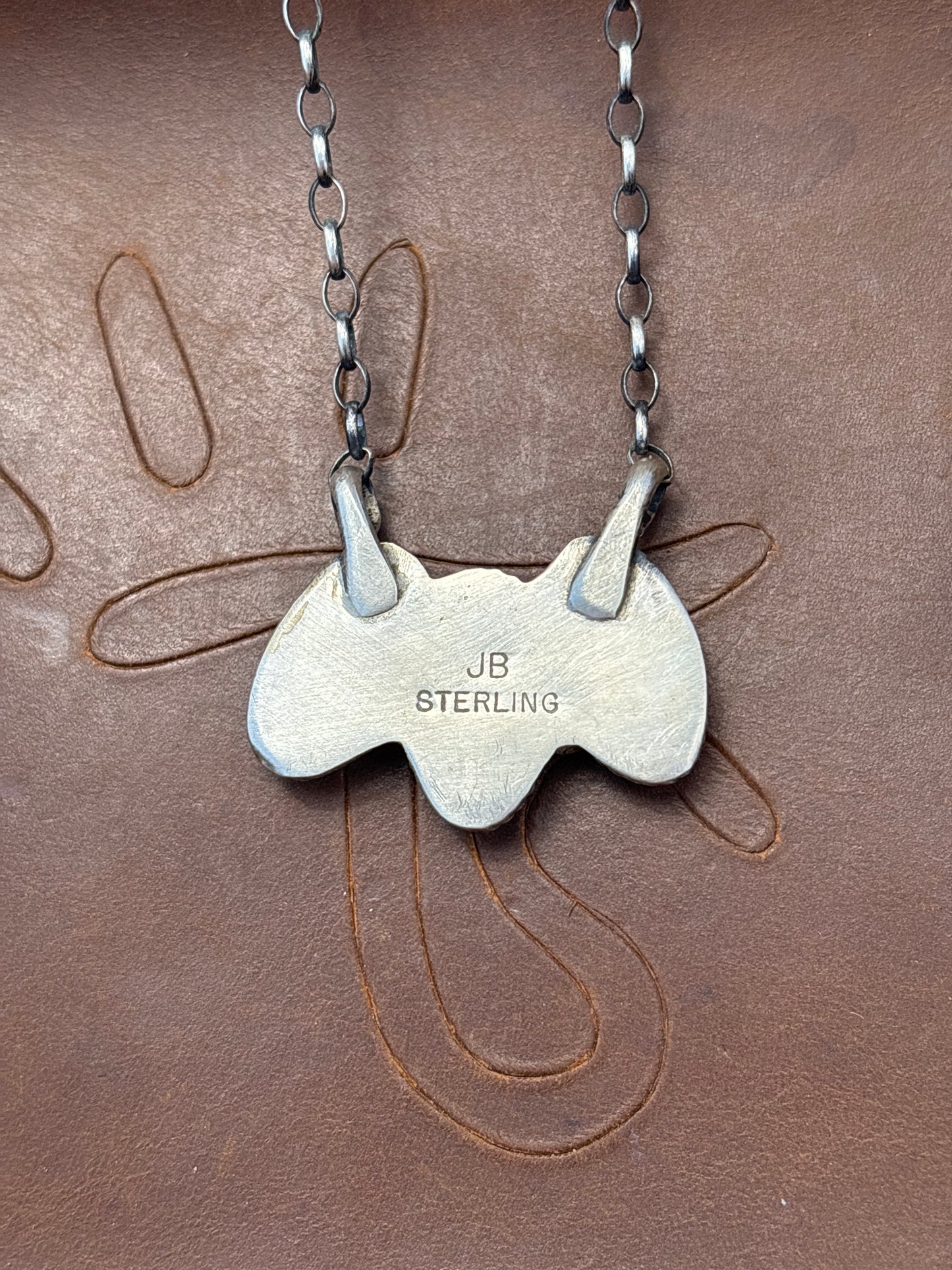 Native American, Hand-Made, Pink Conch & Sterling Silver Necklace