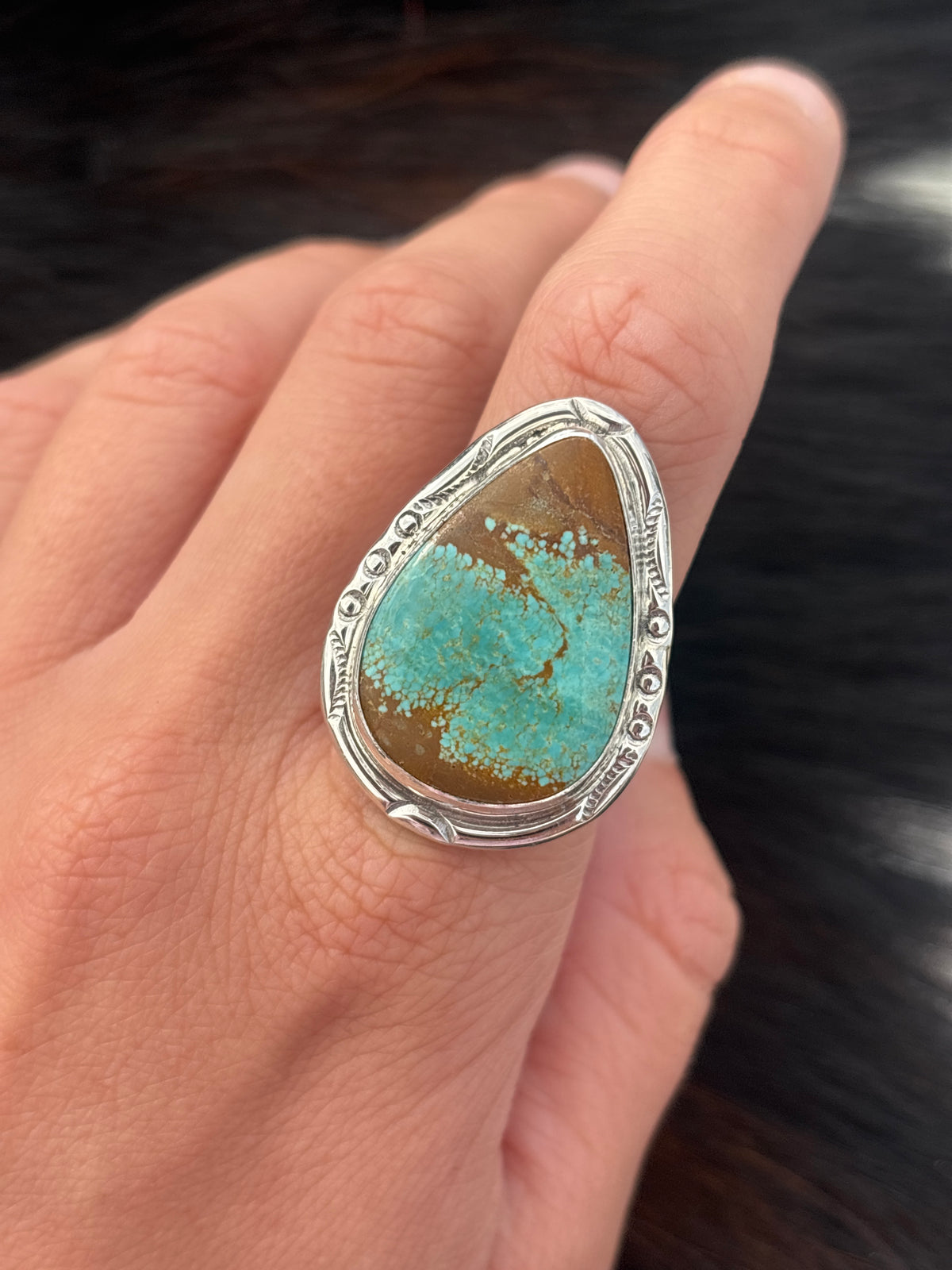 Native American, Hand-Made, Turquoise & Sterling Silver Ring