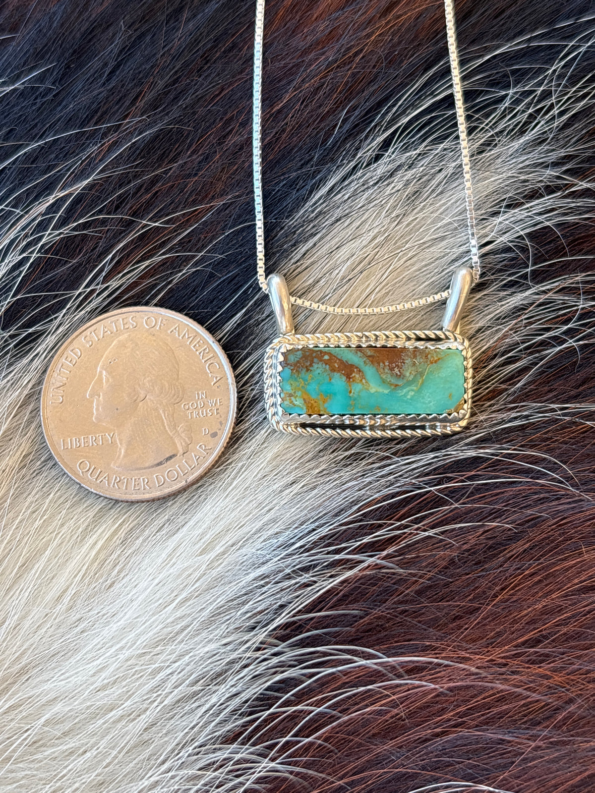 Native American, Hand-Made, Turquoise & Sterling Silver Necklace #2