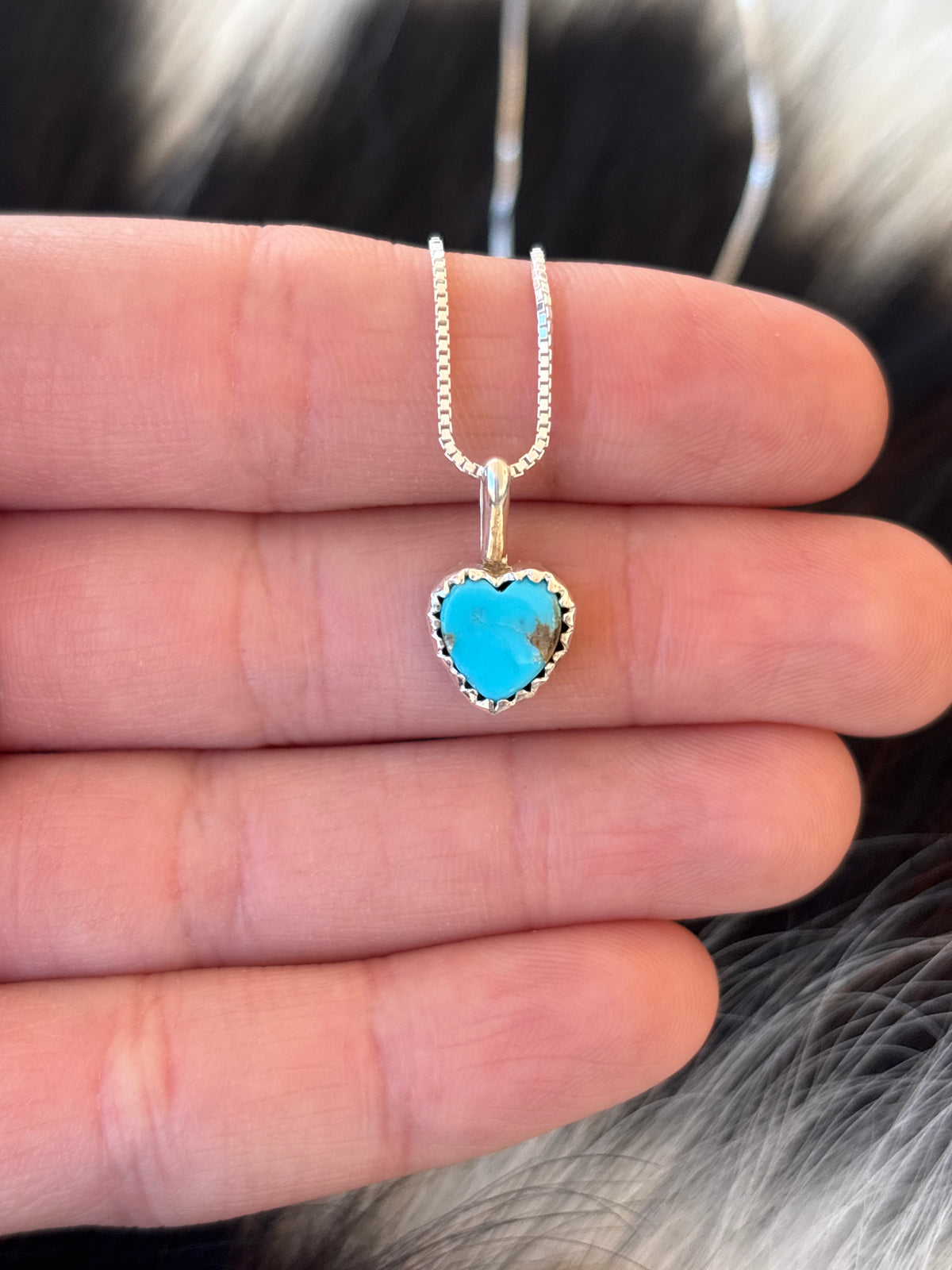 Native American, Hand-Made, Turquoise & Sterling Silver Necklace