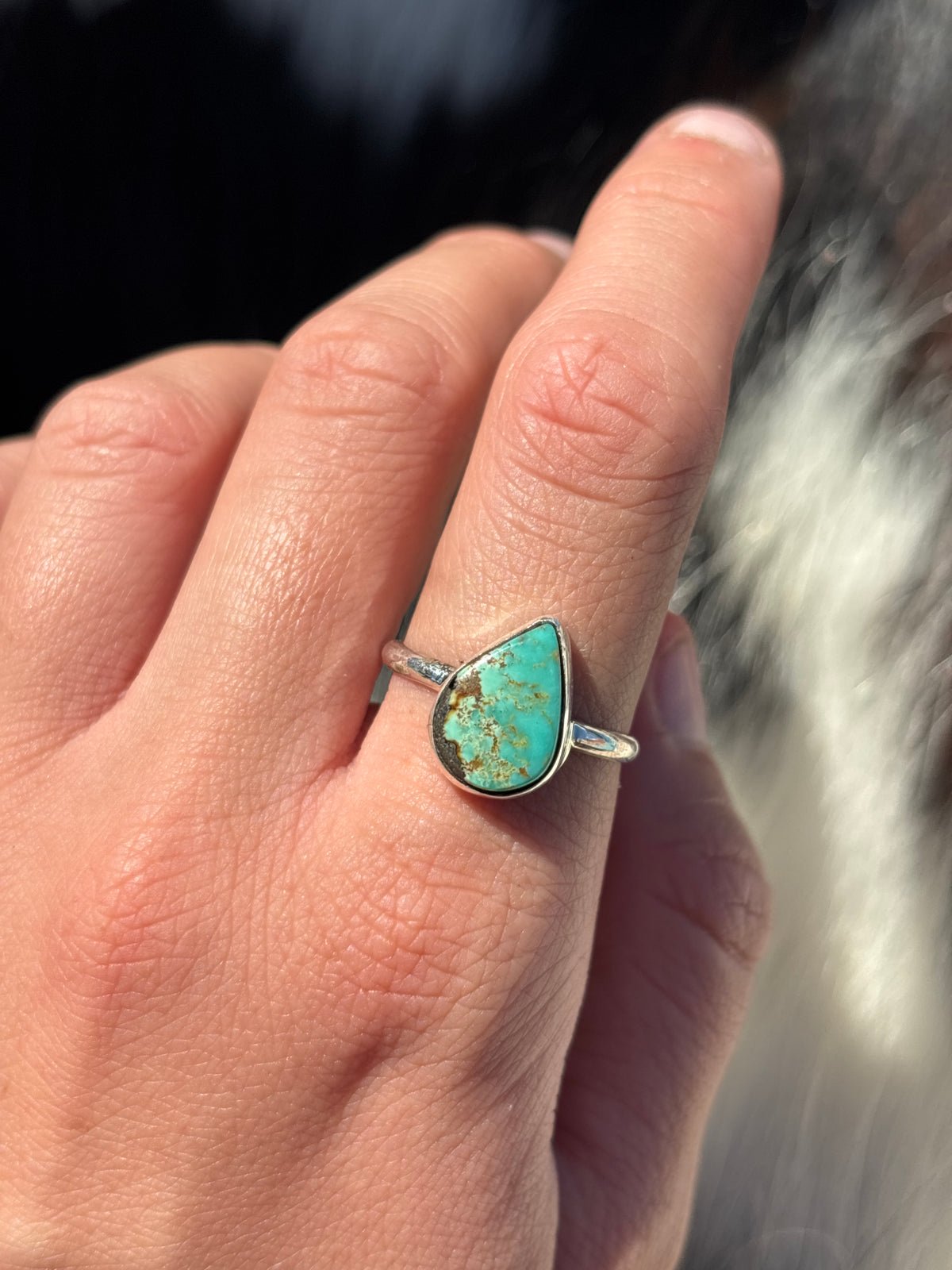 Native American, Hand-Made, Turquoise & Sterling Silver Ring