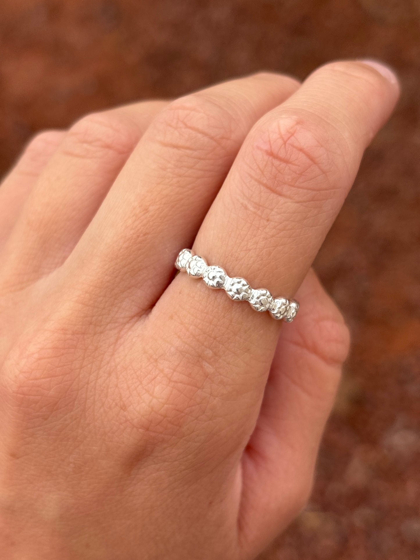 Native American, Hand-Made, Sterling Silver Stacker Ring