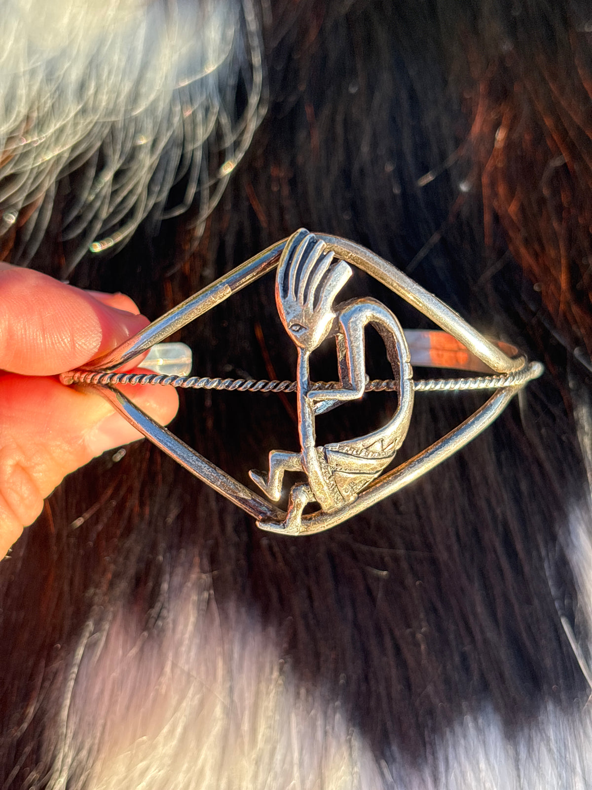 Vintage Native American, Handmade Sterling Silver Cuff
