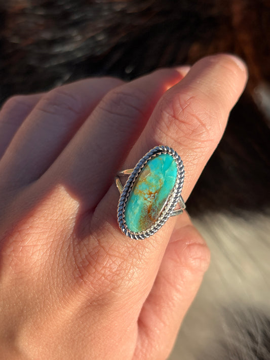 Native American, Hand-Made, Turquoise & Sterling Silver Ring