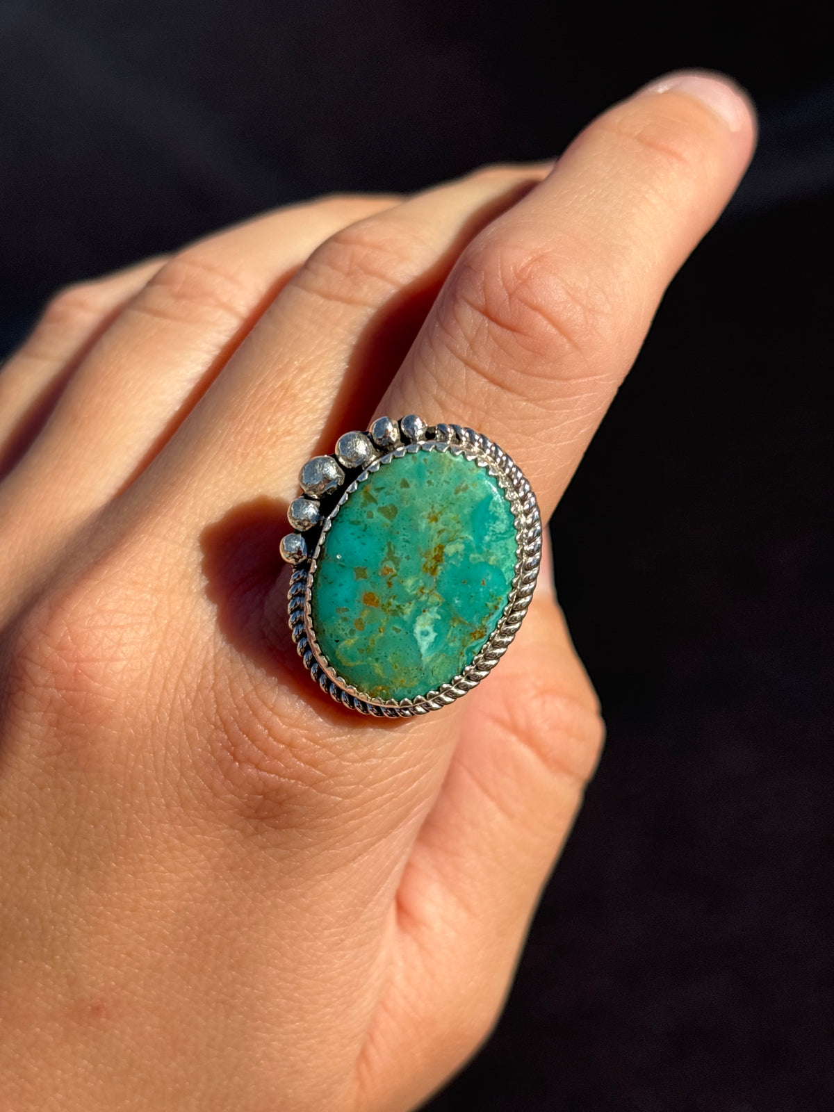 Native American, Hand-Made, Turquoise & Sterling Silver Ring