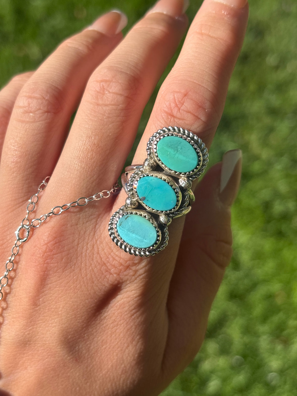 Native American, Hand-Made, Turquoise & Sterling Silver Ring