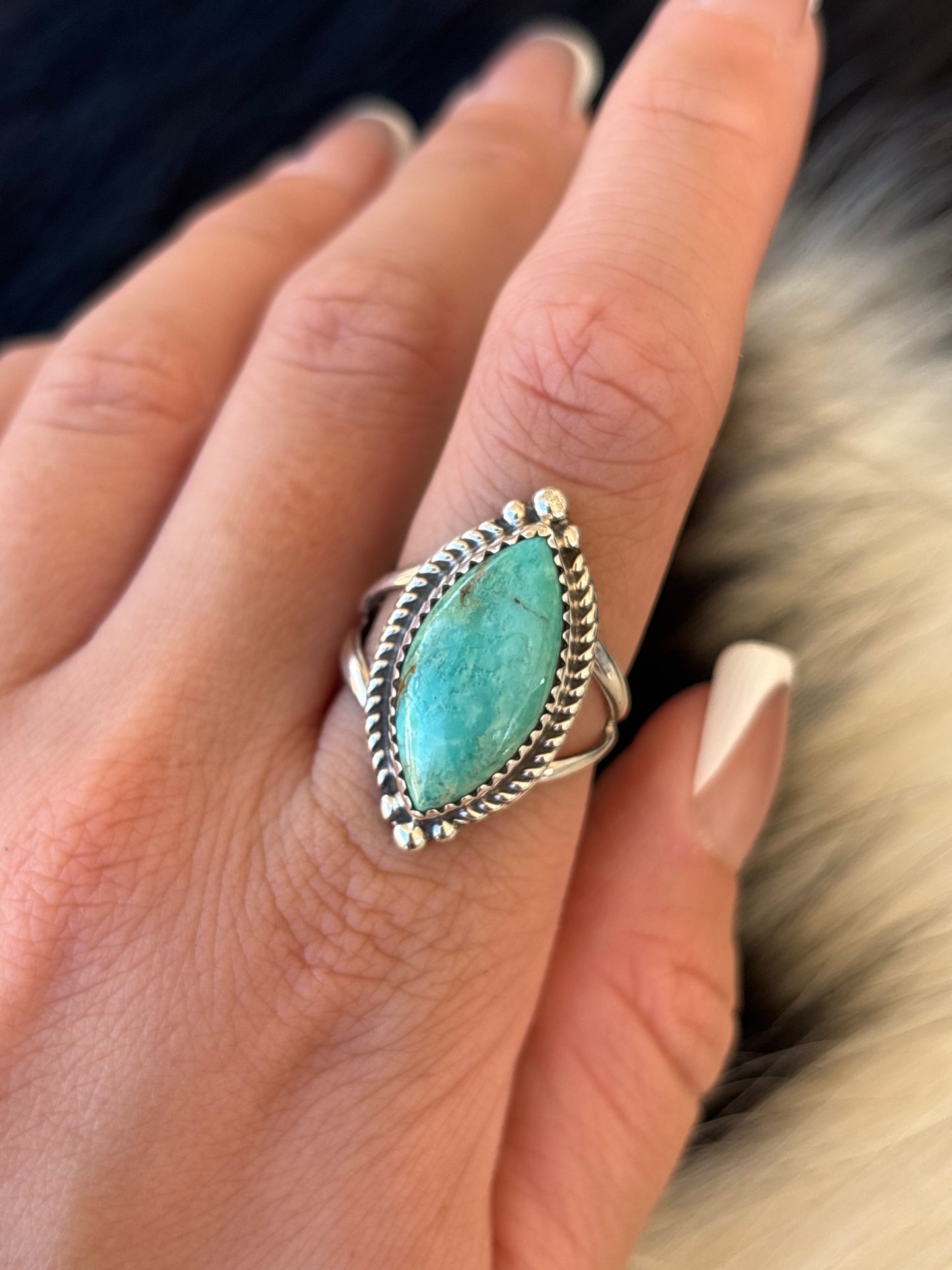 Native American, Hand-Made, Turquoise & Sterling Silver Ring