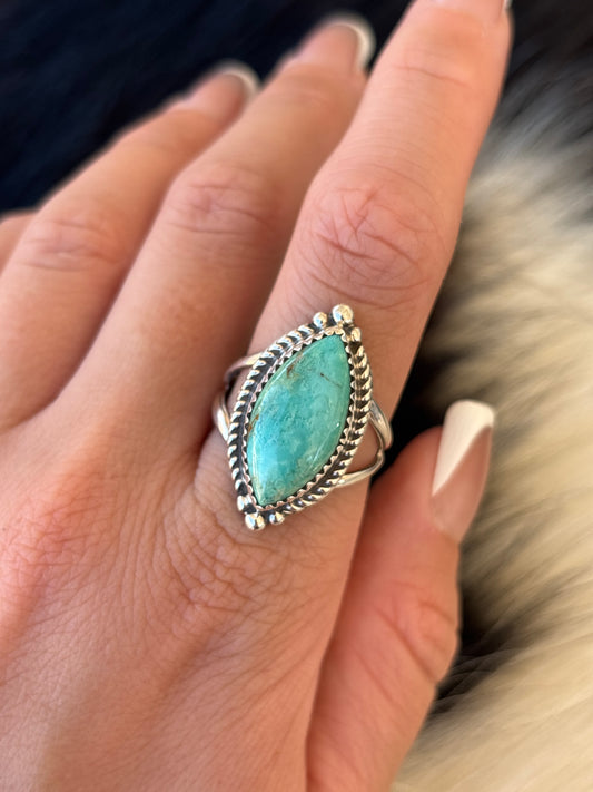 Native American, Hand-Made, Turquoise & Sterling Silver Ring