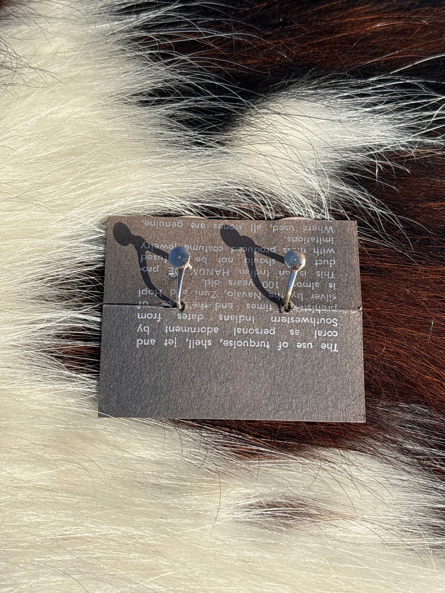 Vintage Native Made, Turquoise & Sterling Silver Screw On Earrings