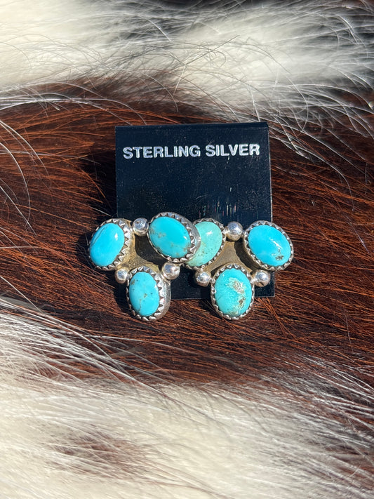 Native Made, Turquoise & Sterling Silver Earrings