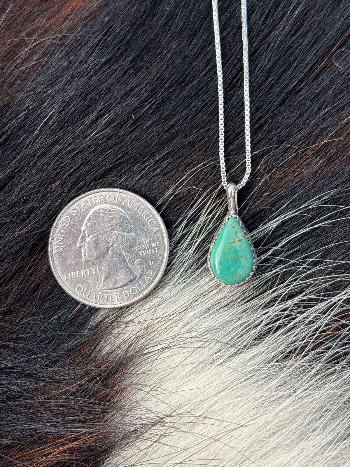 Native American, Hand-Made, Turquoise & Sterling Silver Necklace #4