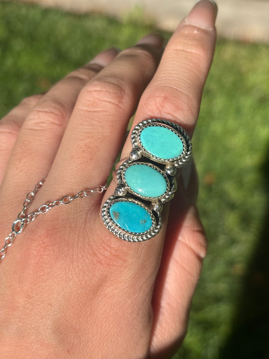 Native American, Hand-Made, Turquoise & Sterling Silver Ring