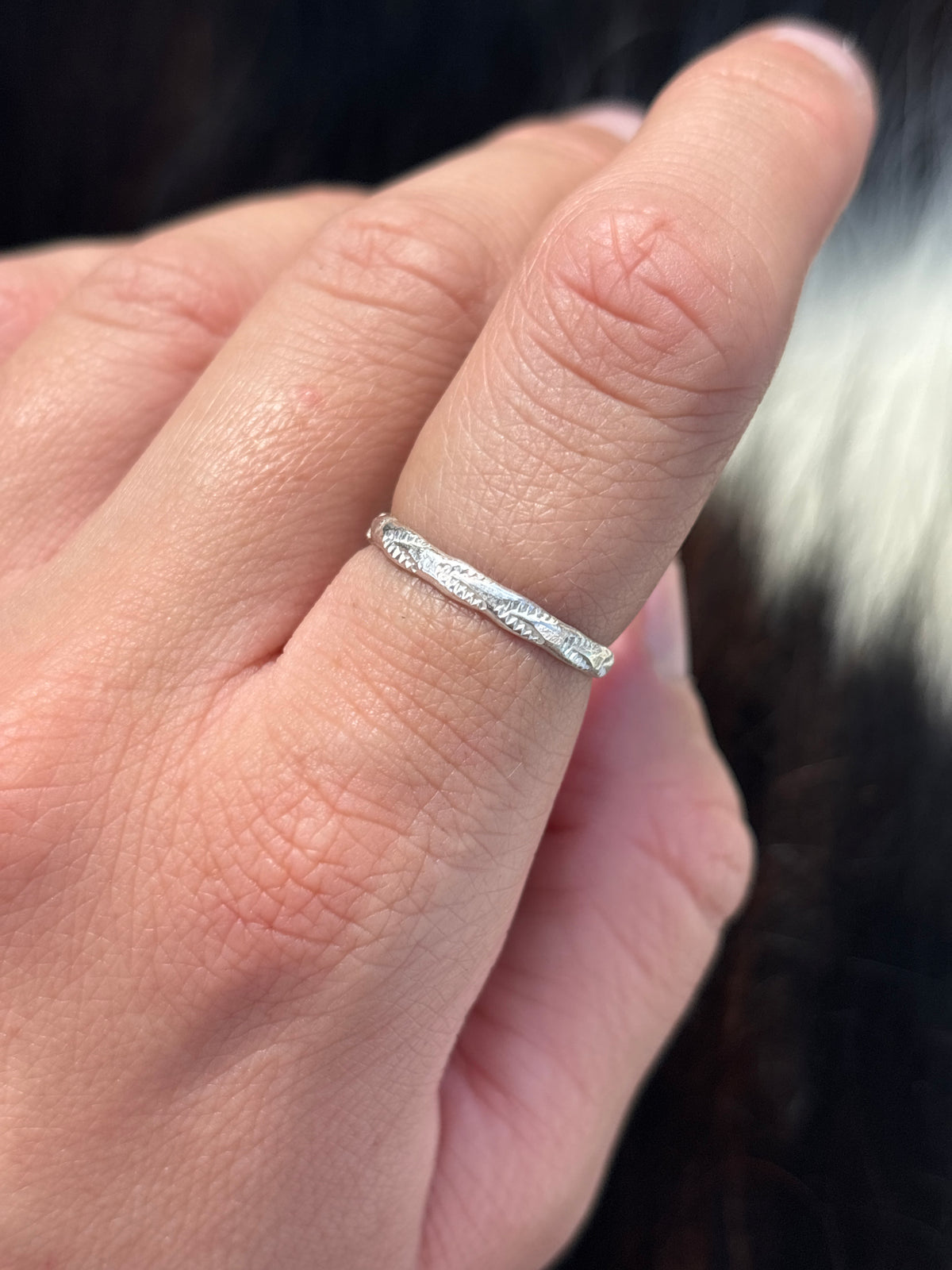 Native American, Hand-Made, Sterling Silver Stacker Ring