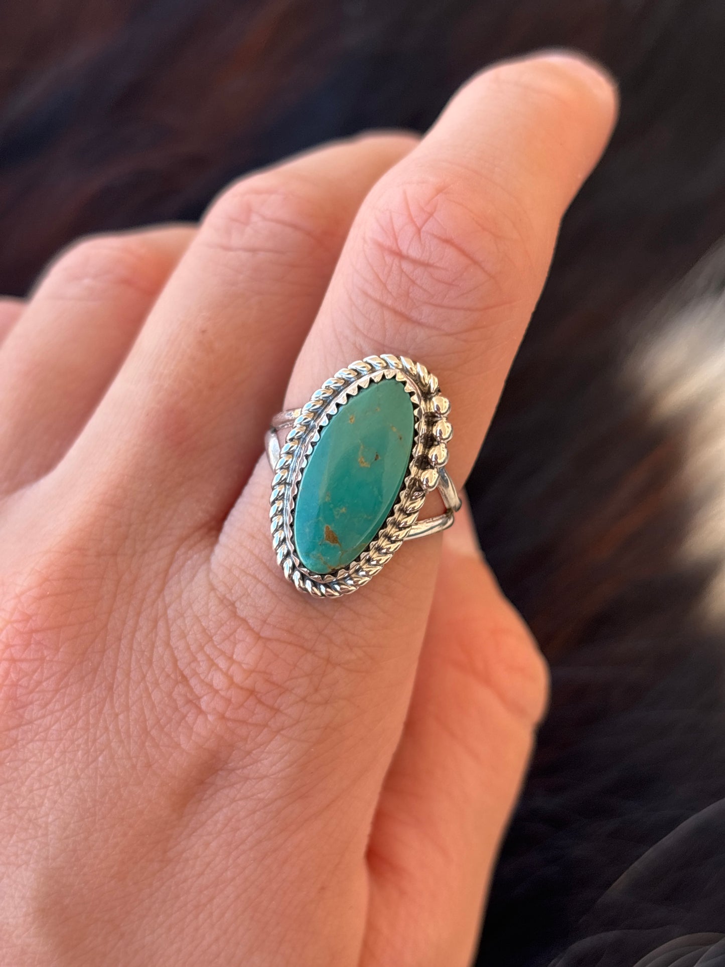 Native American, Hand-Made, Turquoise & Sterling Silver Ring