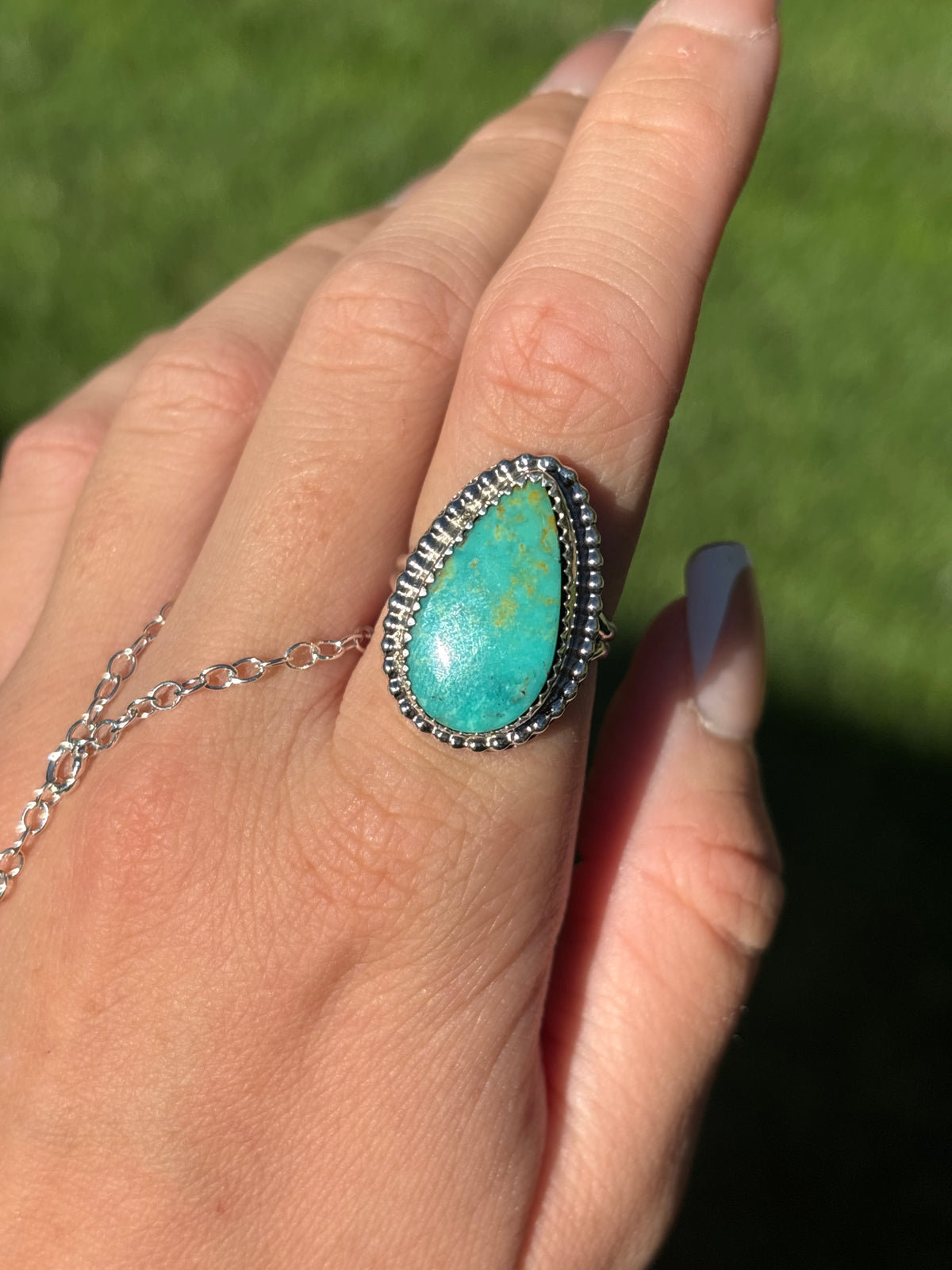 Native American, Hand-Made, Turquoise & Sterling Silver Ring