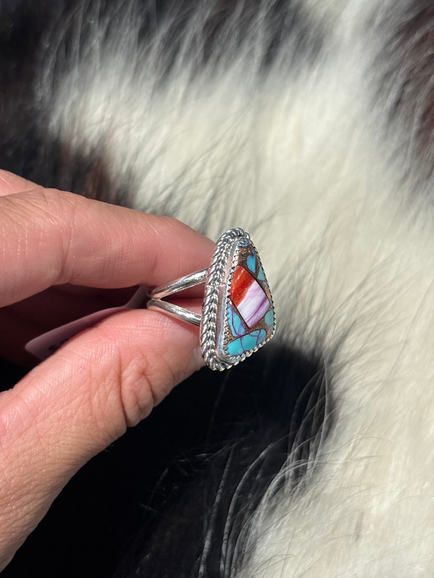 Native American, Hand-Made, Mojave & Sterling Silver Ring