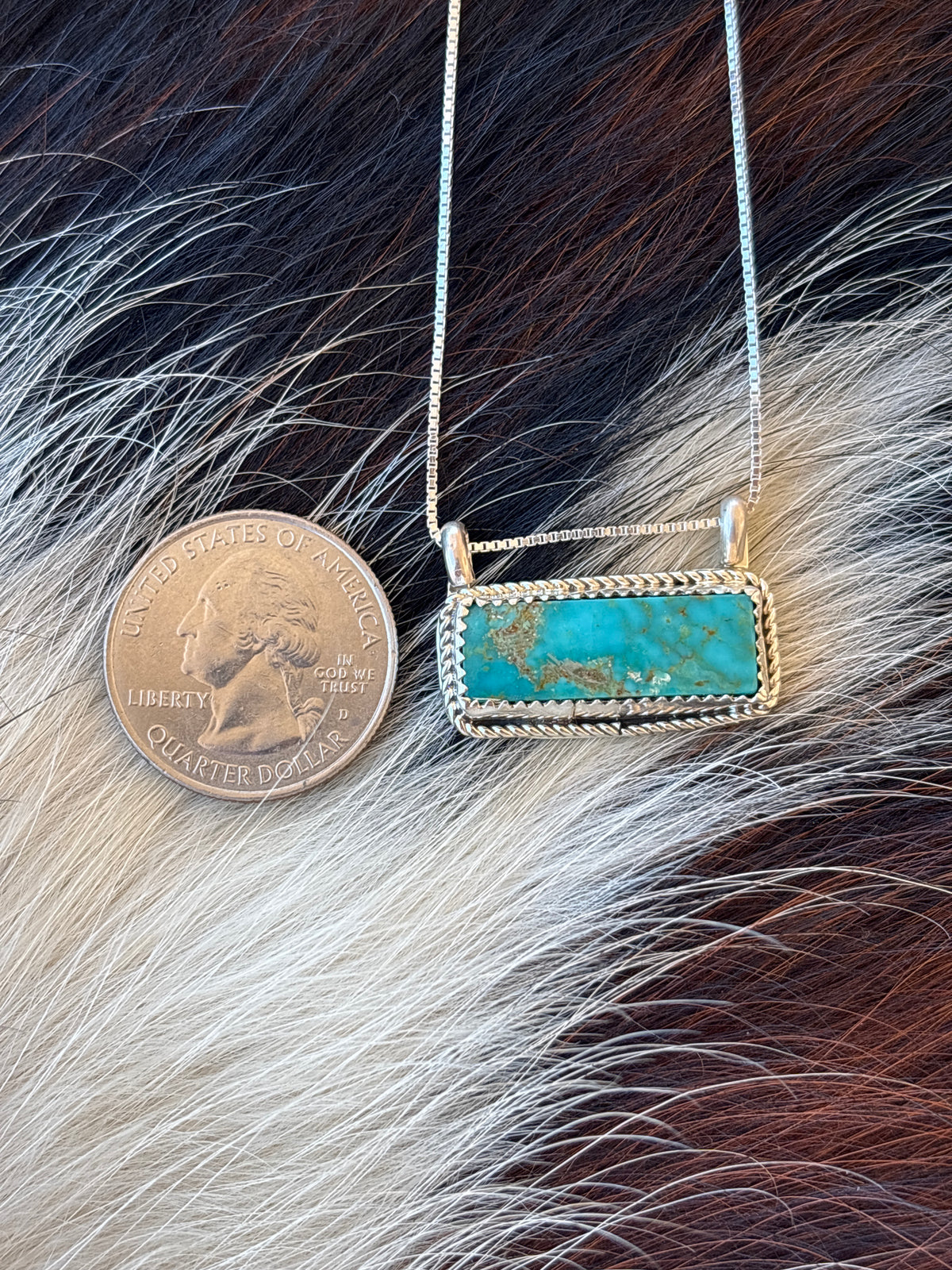 Native American, Hand-Made, Turquoise & Sterling Silver Necklace #1
