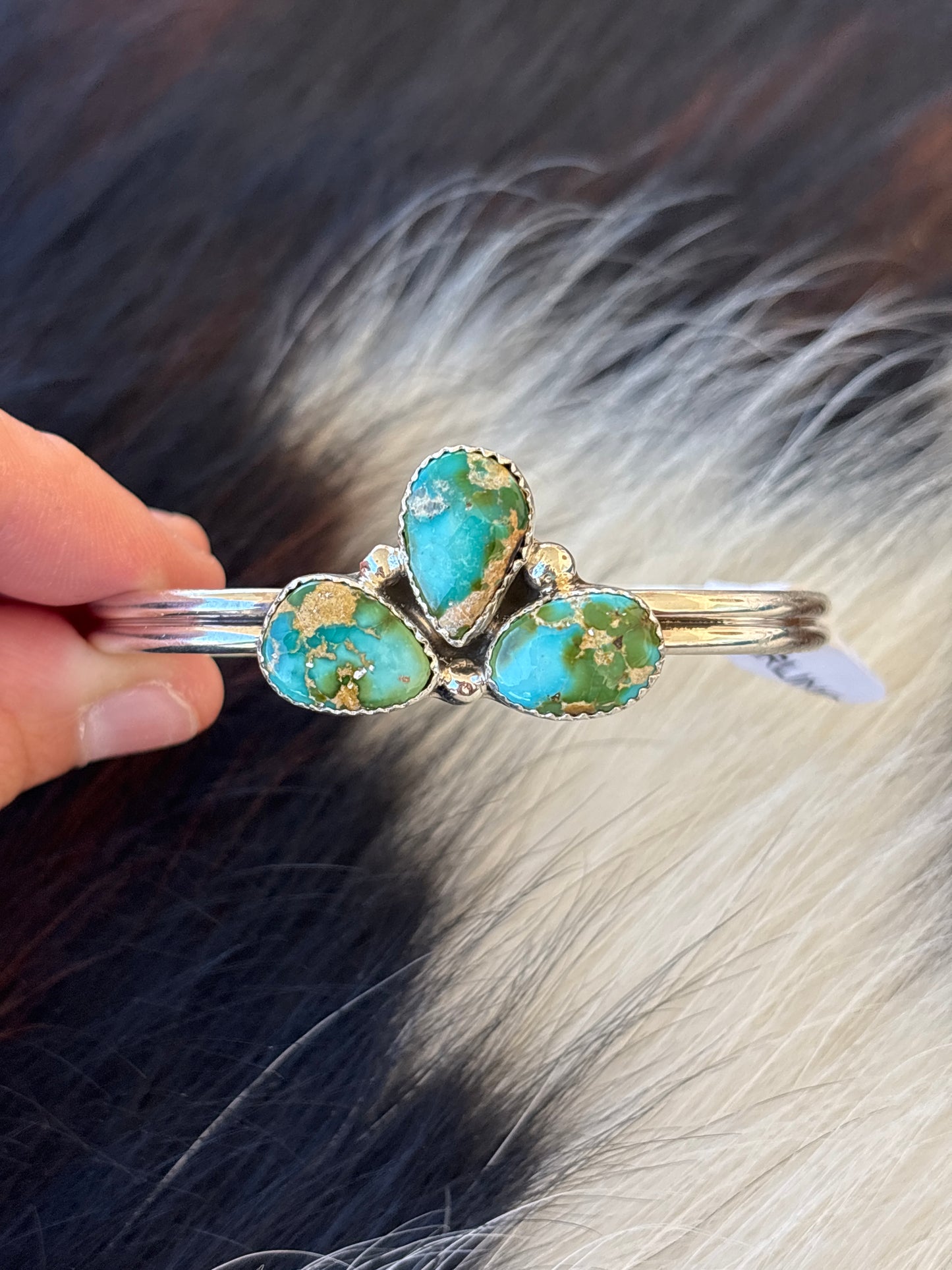 Native American, Handmade, Sierra Bella Turquoise & Sterling Silver Cuff