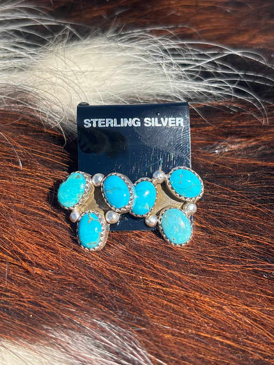 Native Made, Turquoise & Sterling Silver Earrings