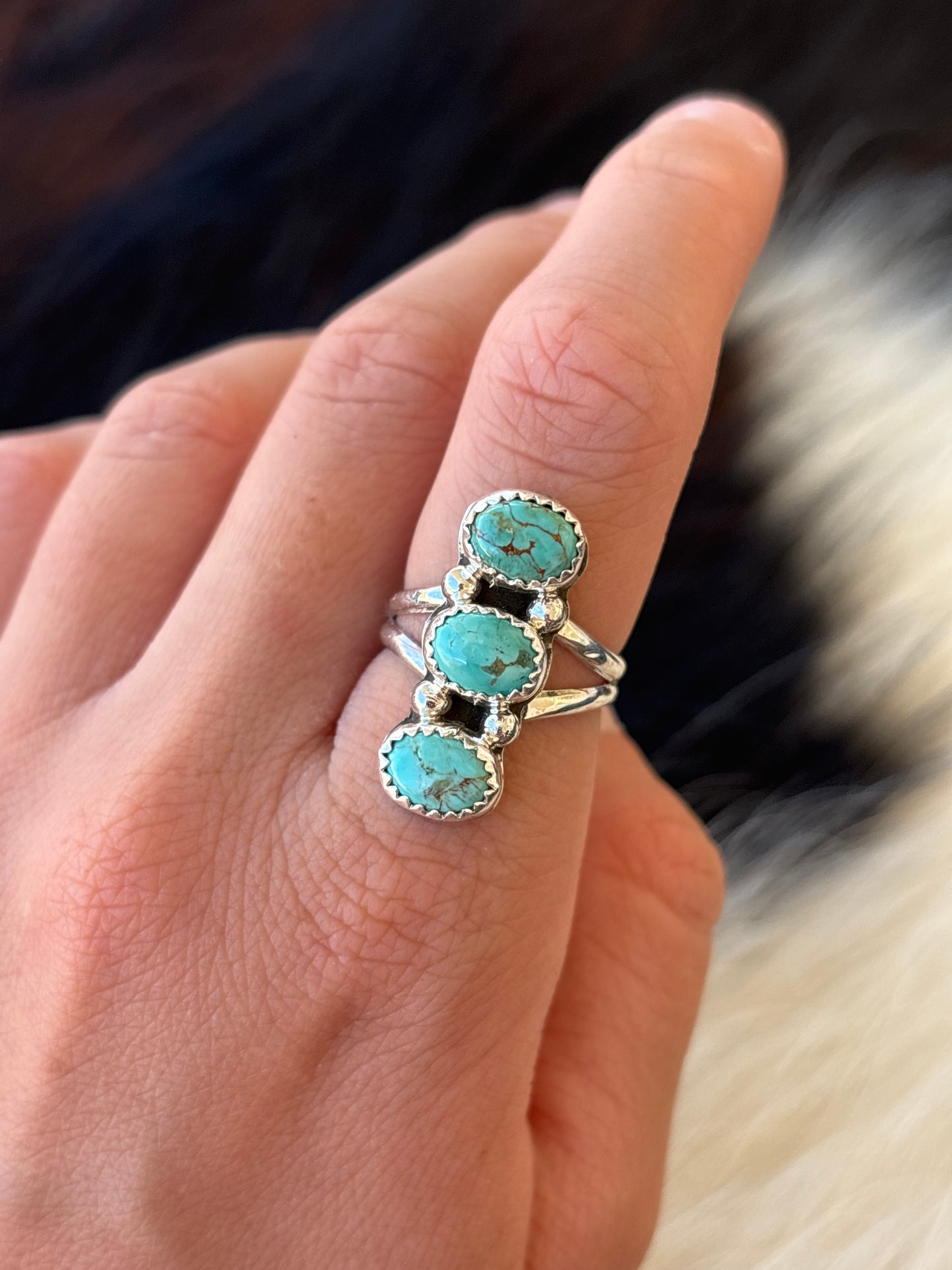 Native American, Hand-Made, Turquoise & Sterling Silver Ring