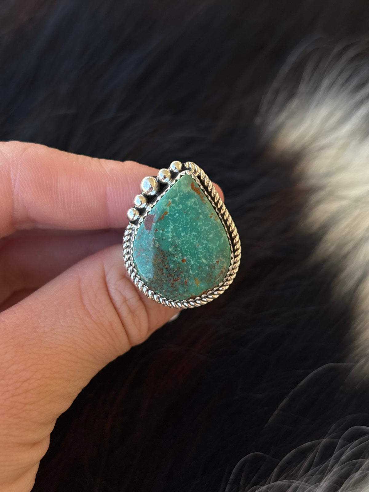 Native American, Hand-Made, Turquoise & Sterling Silver Ring
