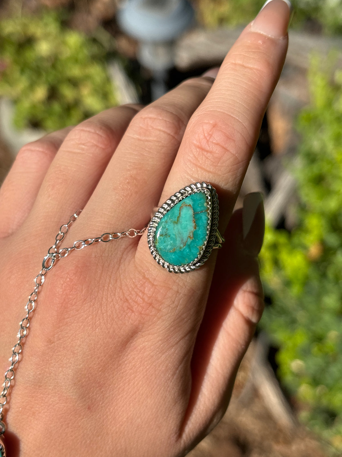 Native American, Hand-Made, Turquoise & Sterling Silver Ring