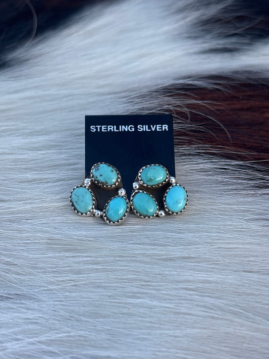 Native Made, Turquoise & Sterling Silver Earrings