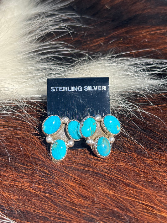 Native Made, Turquoise & Sterling Silver Earrings