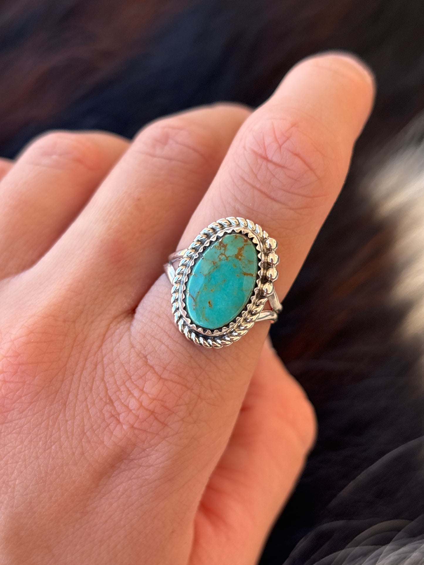 Native American, Hand-Made, Turquoise & Sterling Silver Ring