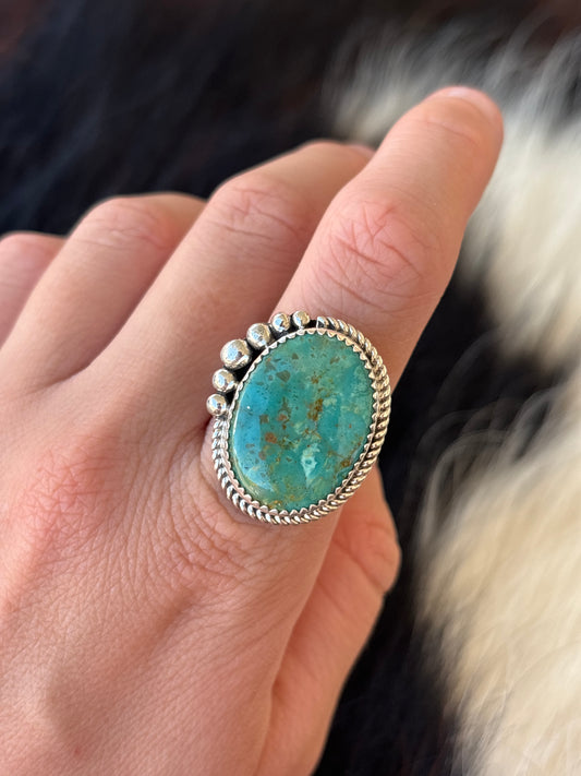 Native American, Hand-Made, Turquoise & Sterling Silver Ring