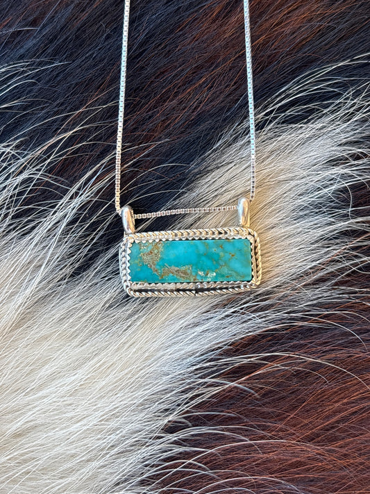 Native American, Hand-Made, Turquoise & Sterling Silver Necklace #1