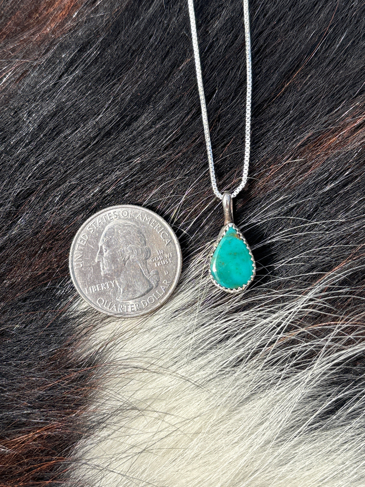 Native American, Hand-Made, Turquoise & Sterling Silver Necklace #1