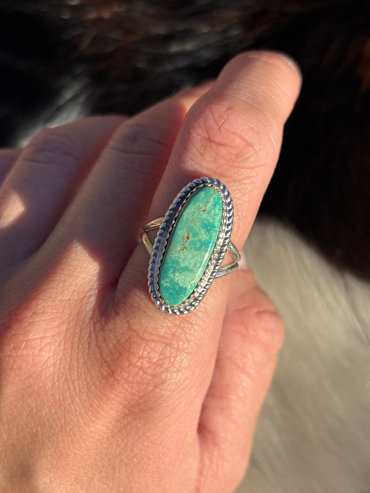 Native American, Hand-Made, Turquoise & Sterling Silver Ring