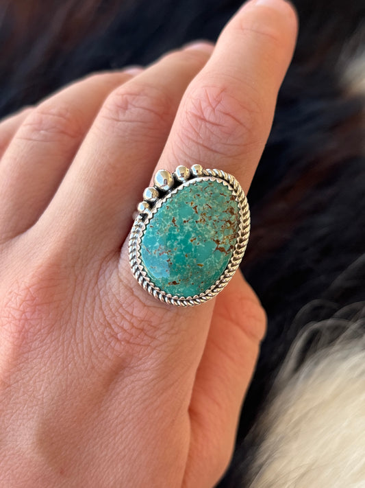 Native American, Hand-Made, Turquoise & Sterling Silver Ring