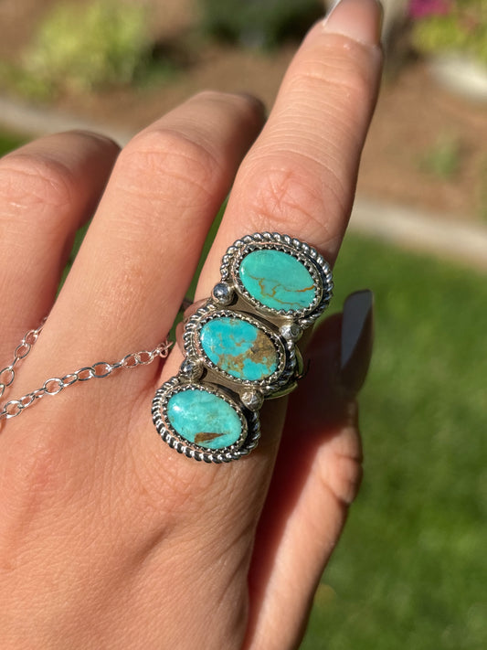 Native American, Hand-Made, Turquoise & Sterling Silver Ring