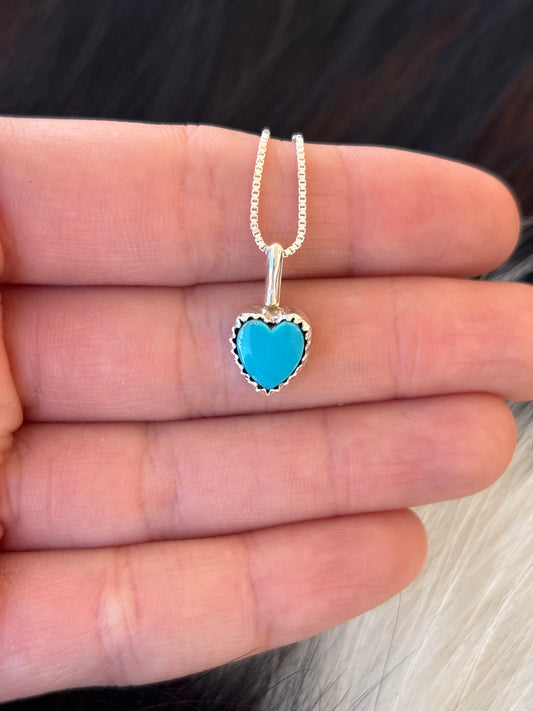 Native American, Hand-Made, Turquoise & Sterling Silver Necklace