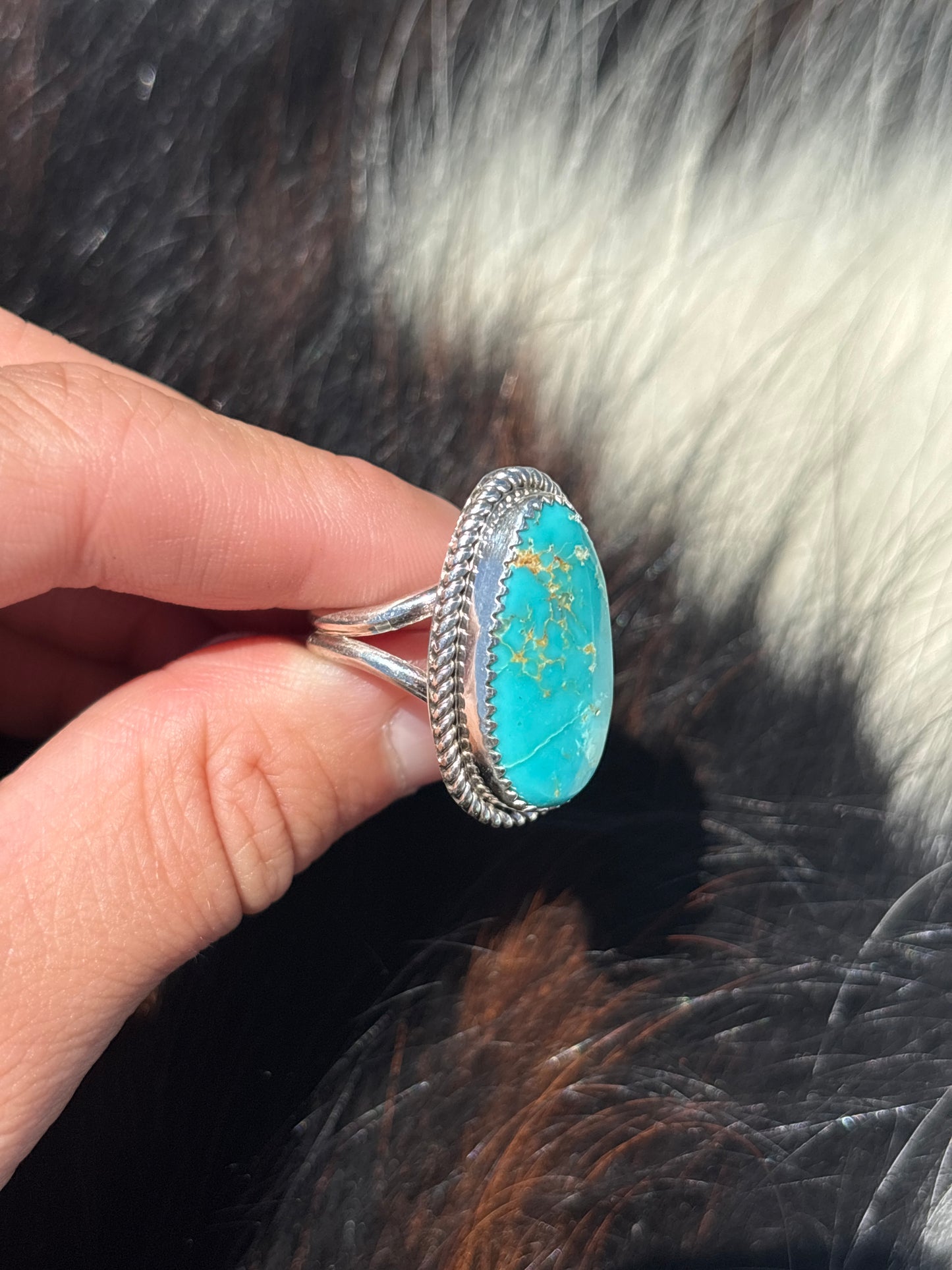 Native American, Hand-Made, Turquoise & Sterling Silver Ring