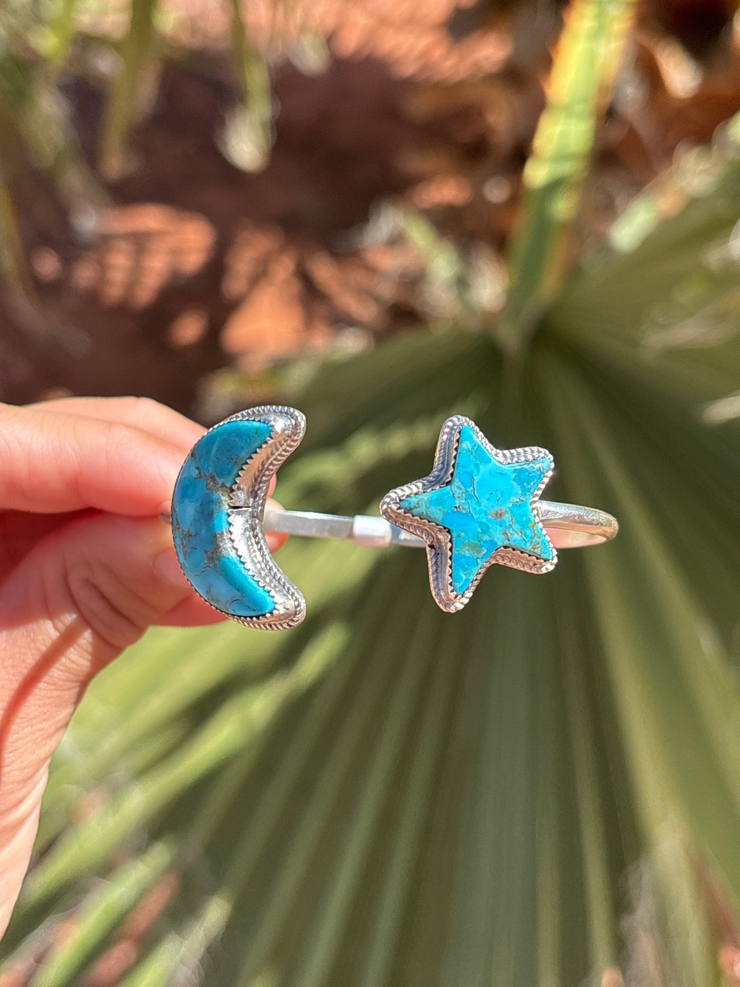 Native American, Handmade, Mojave Turquoise & Sterling Silver Cuff