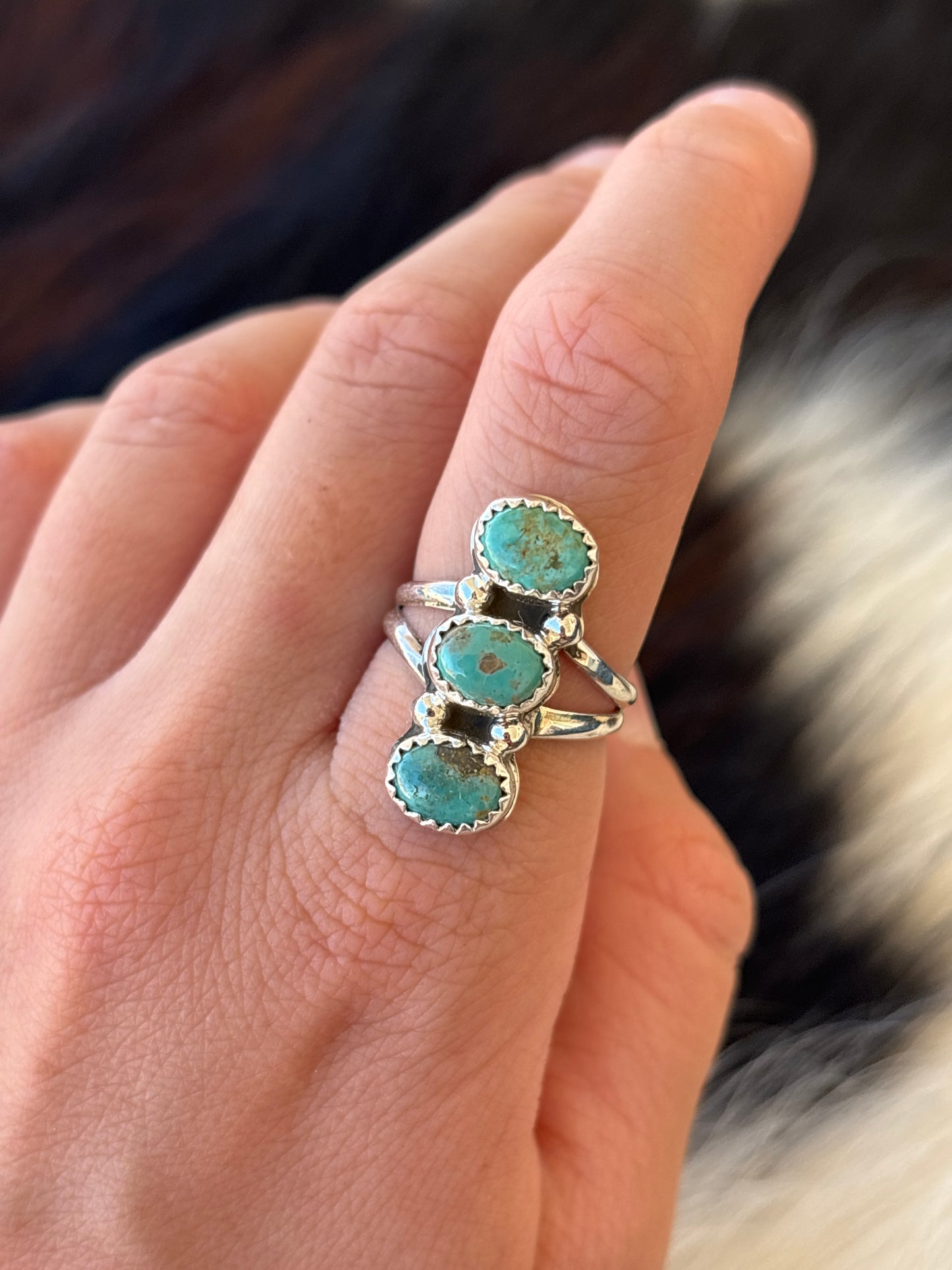 Native American, Hand-Made, Turquoise & Sterling Silver Ring
