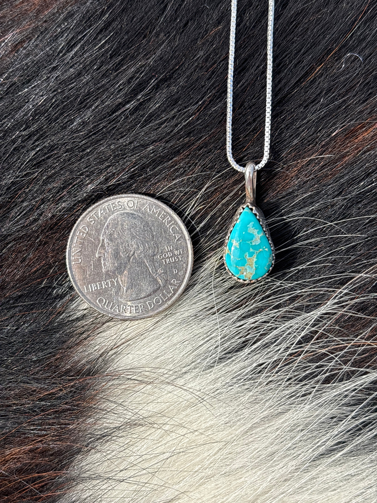 Native American, Hand-Made, Turquoise & Sterling Silver Necklace #2