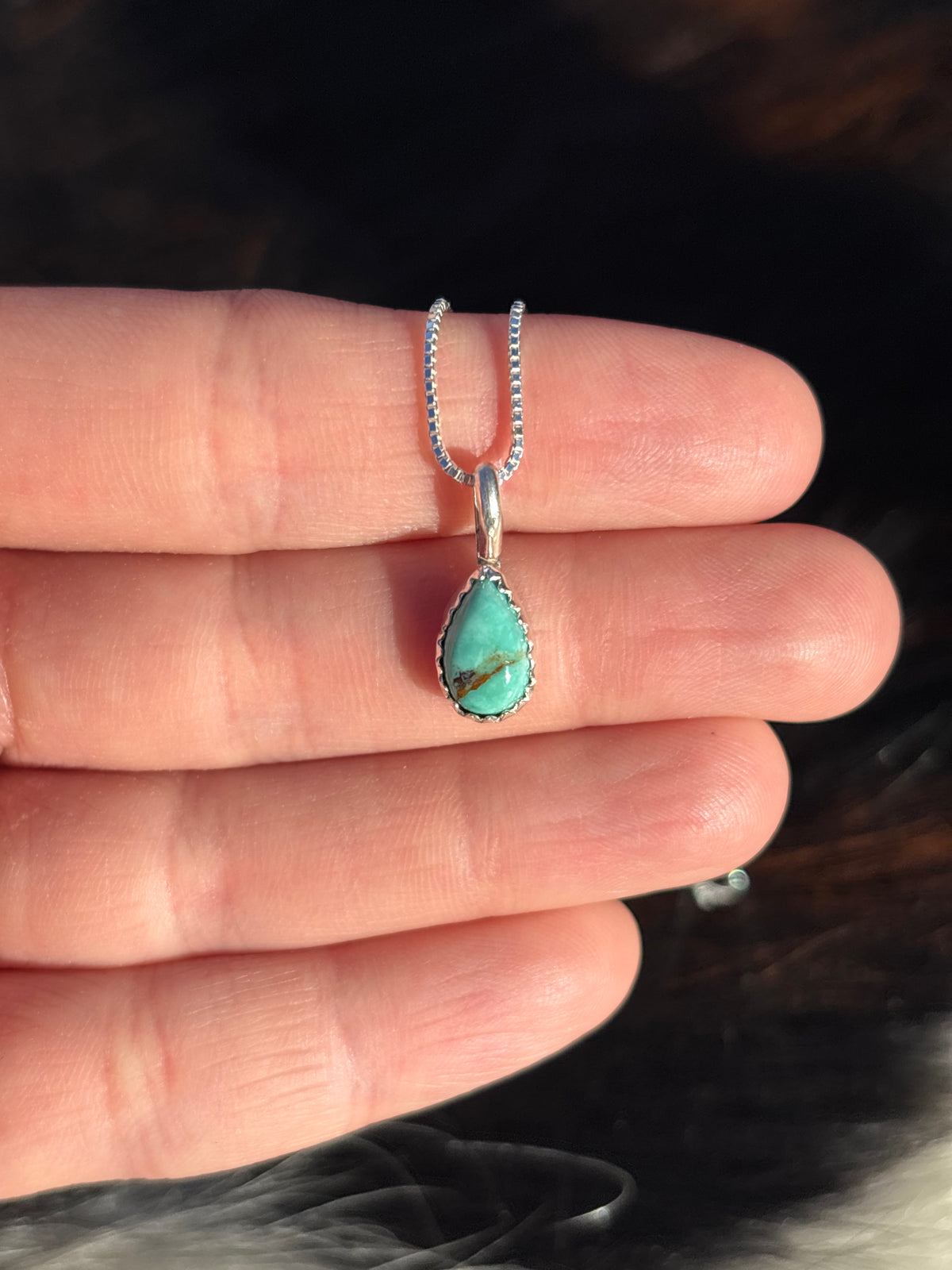 Native American, Hand-Made, Turquoise & Sterling Silver Necklace #5