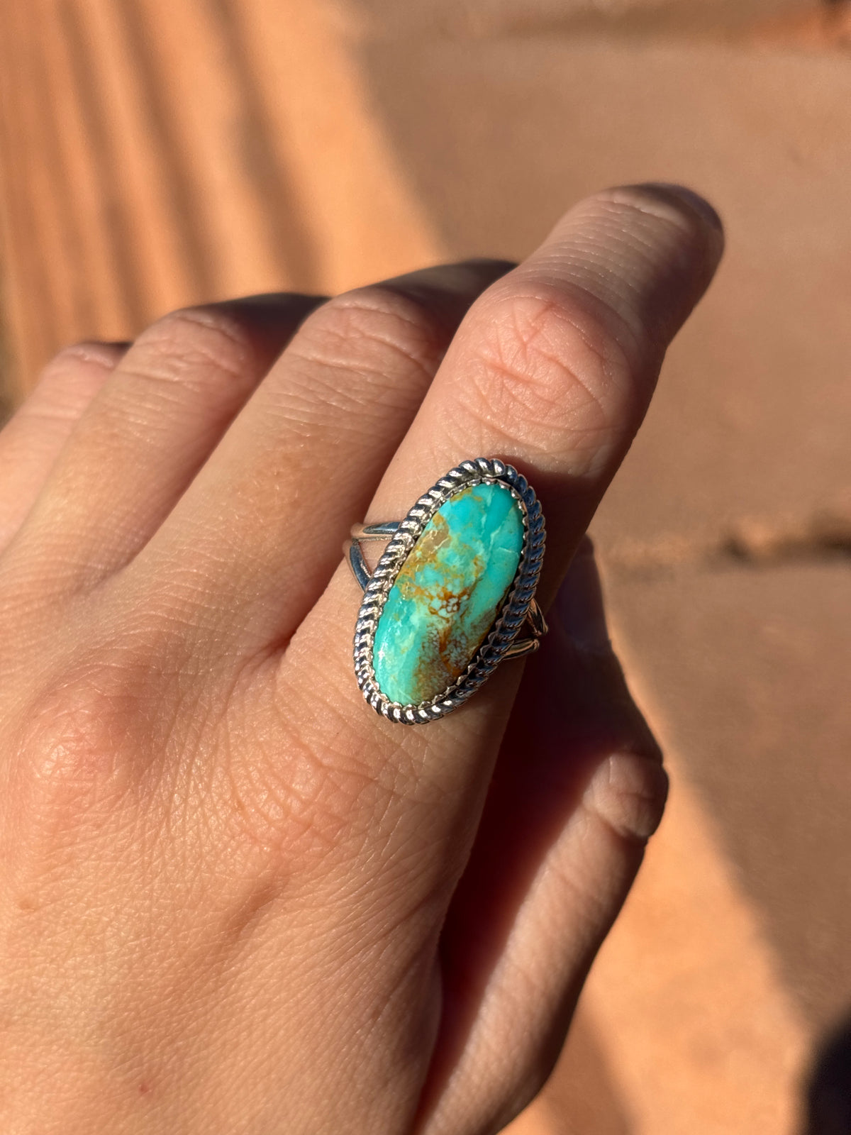 Native American, Hand-Made, Turquoise & Sterling Silver Ring