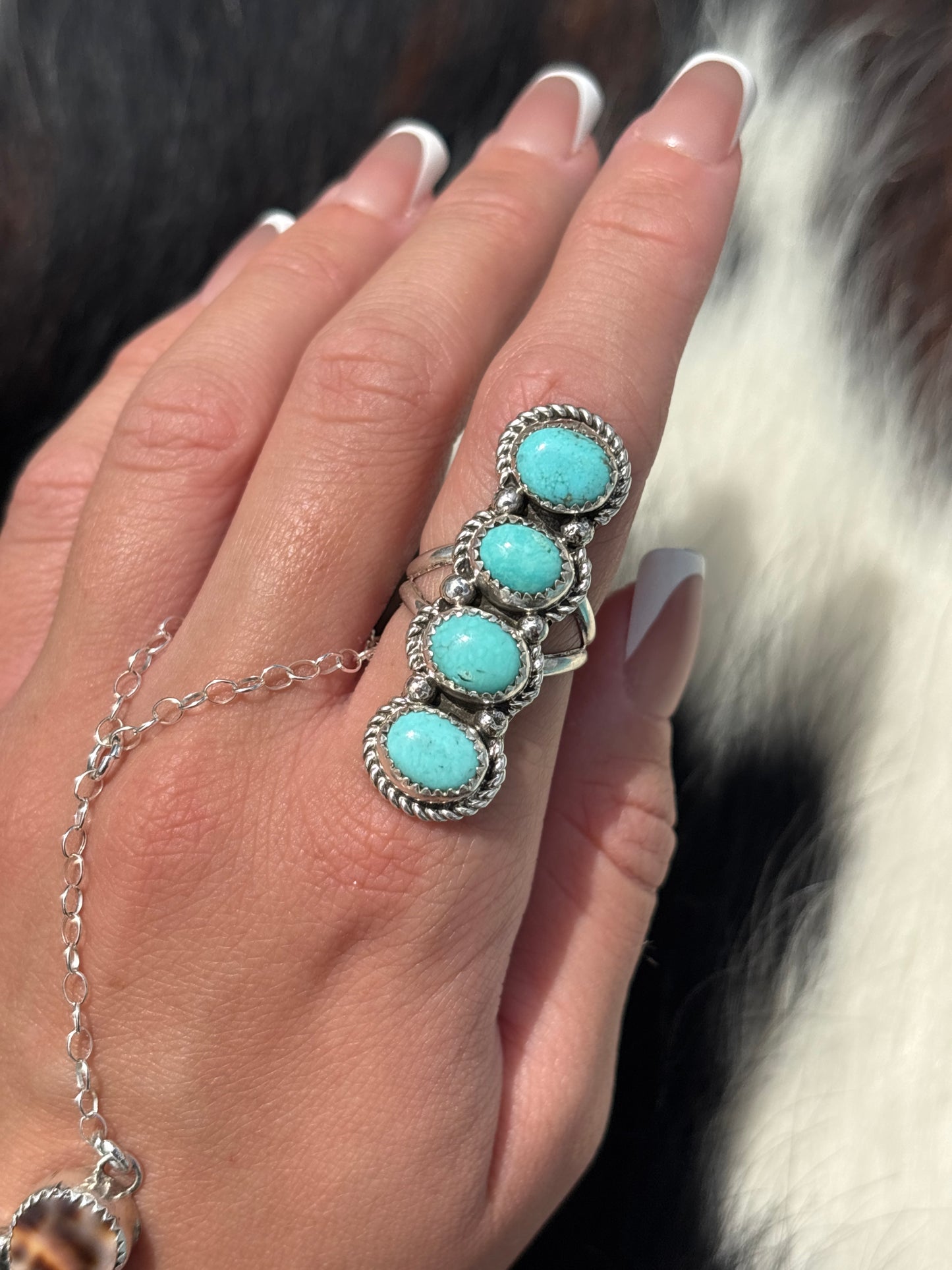 Native American, Hand-Made, Turquoise & Sterling Silver Ring