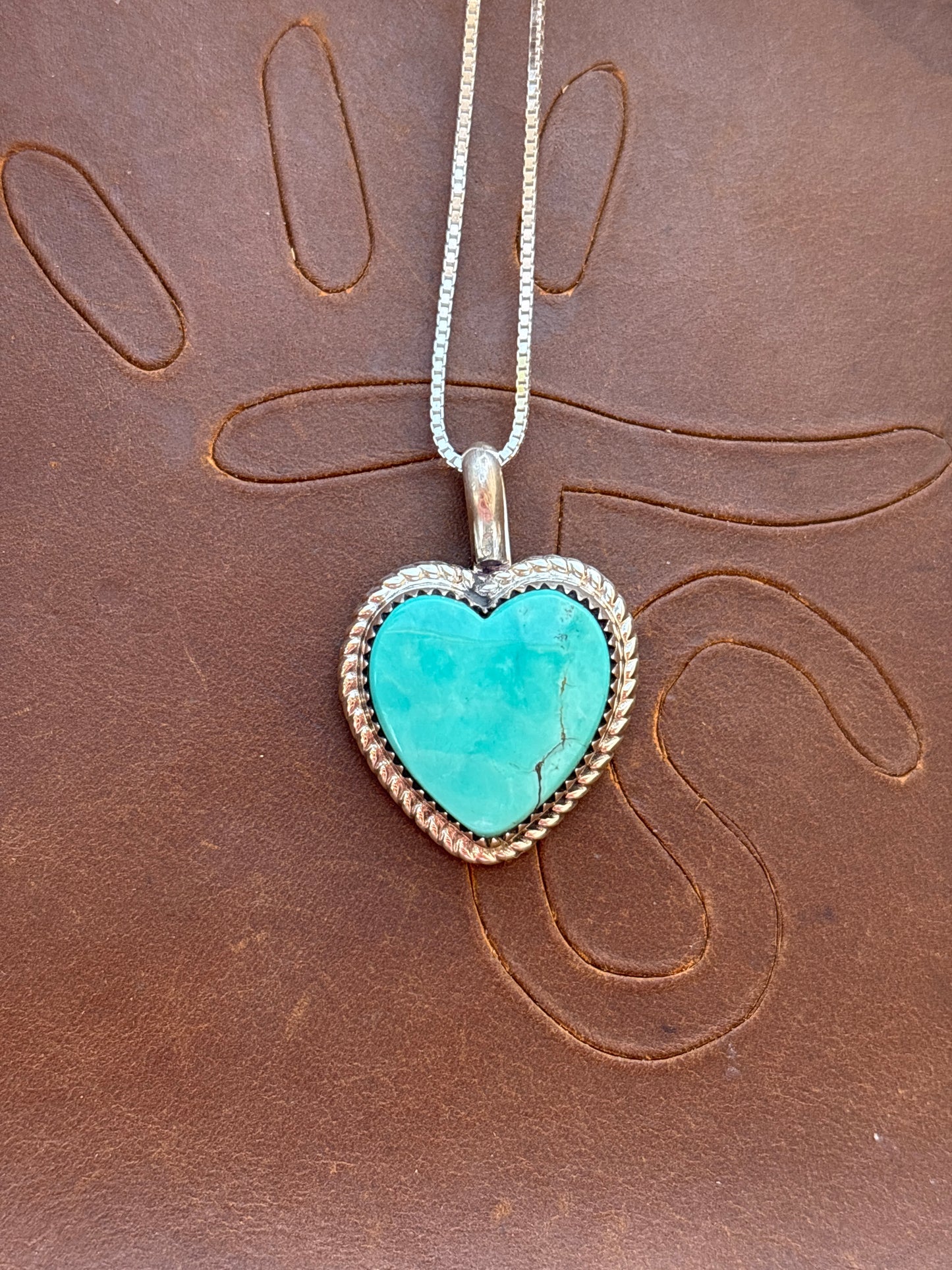 Native American, Hand-Made, Turquoise & Sterling Silver Necklace