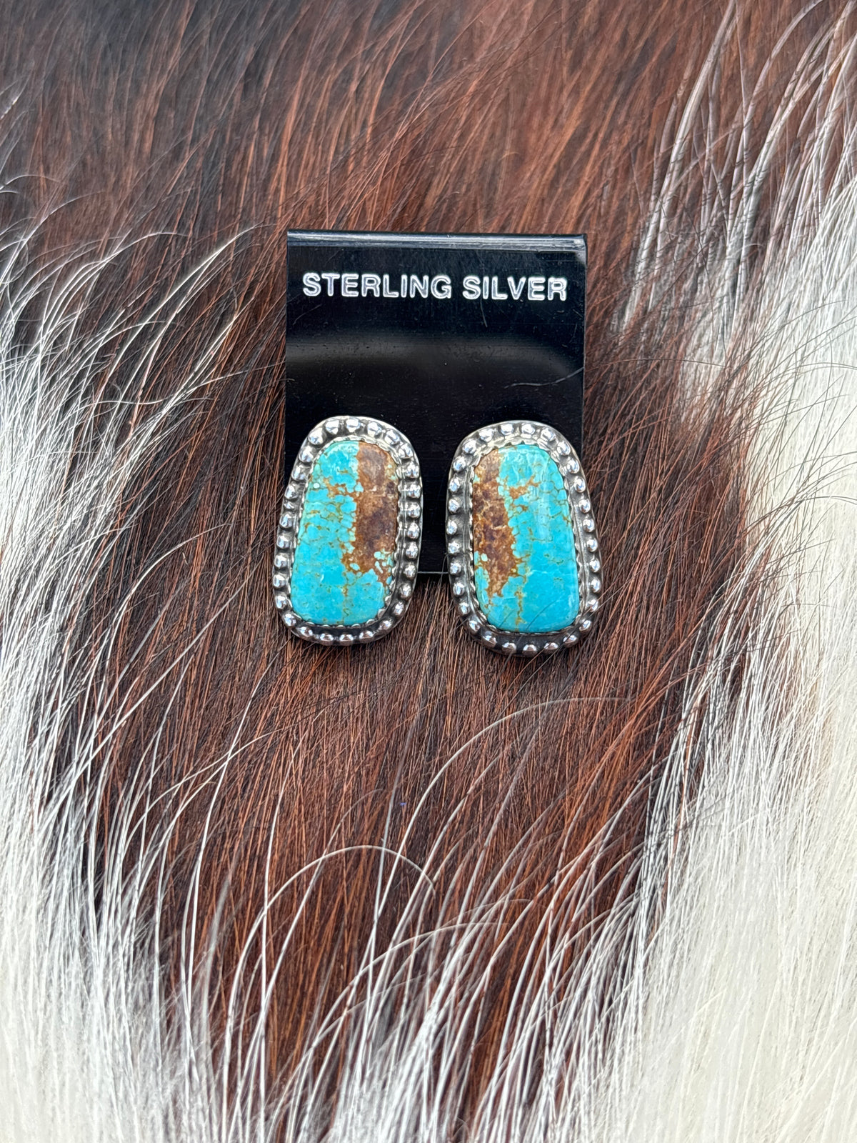 Native Made, Turquoise & Sterling Silver Earrings