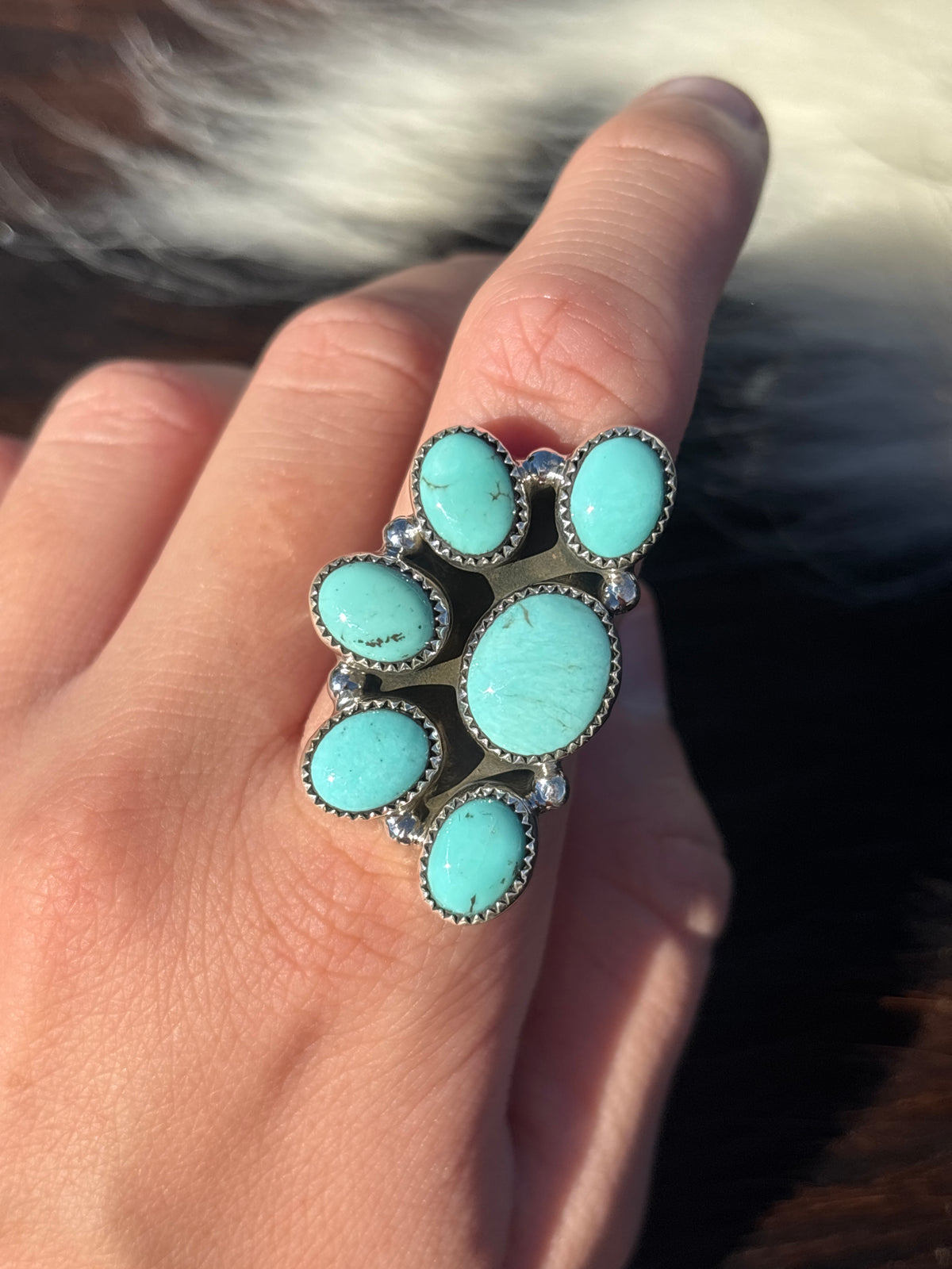 Native American, Hand-Made, Turquoise & Sterling Silver Ring