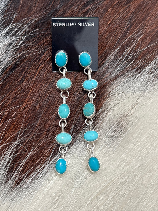 Native Made, Turquoise & Sterling Silver Earrings
